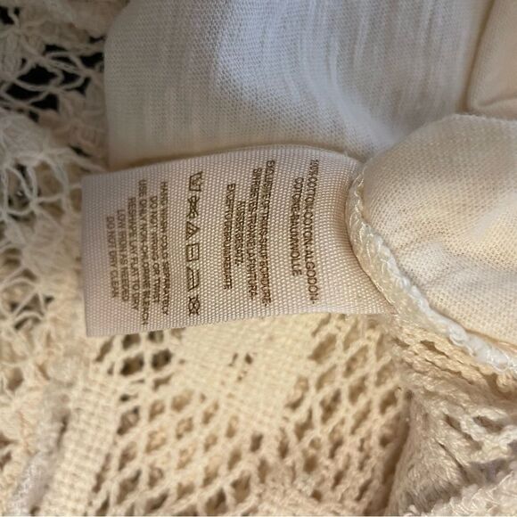 Free People Patches of Lace Henley Tee Cream Size Small - Picture 6 of 7
